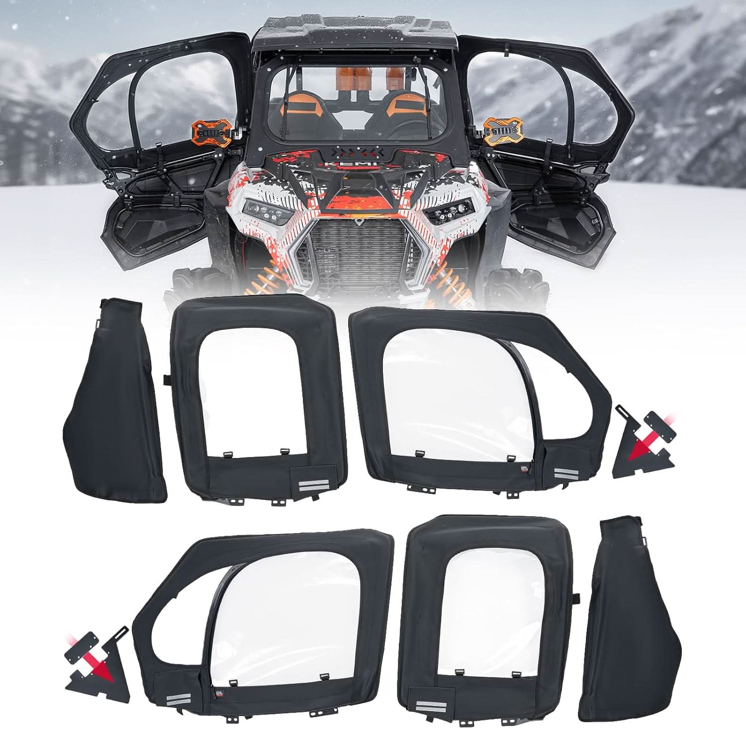 Polaris RZR XP4 1000 Soft Upper Doors with Steel Door Frame – Kemimoto