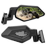 Side Mirrors with Spring-Back Auto Reset, Fit Can-Am Maverick X3 / MAX US Flag Pattern