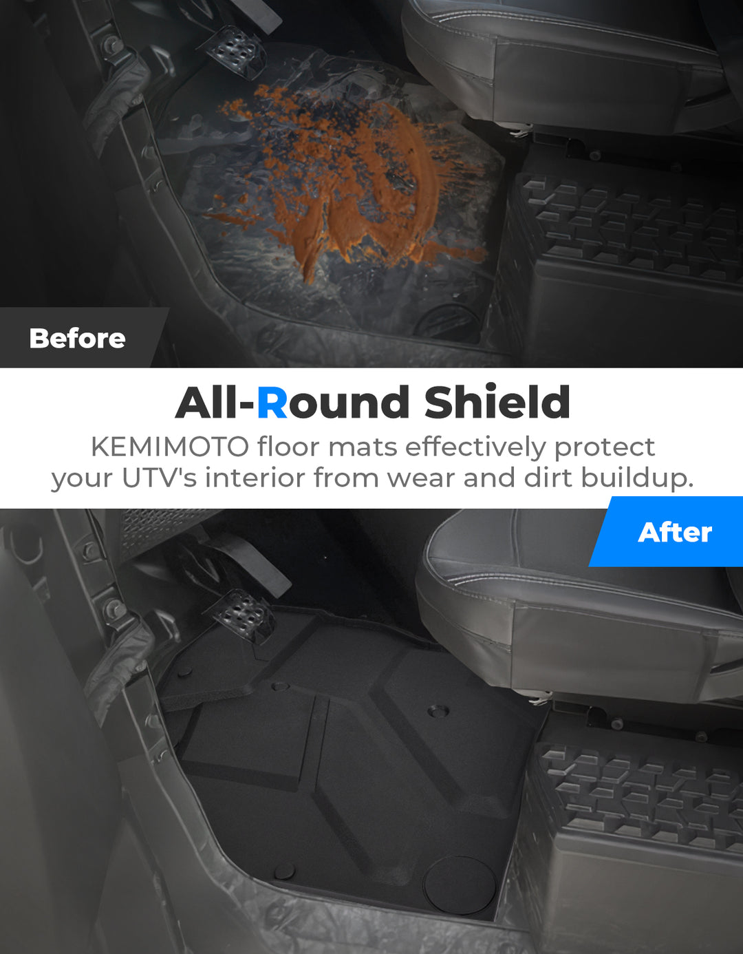 Front TPE Floor Mat for Polaris Xpedition XP/ADV/XP 5/ADV 5 2024+ - Kemimoto