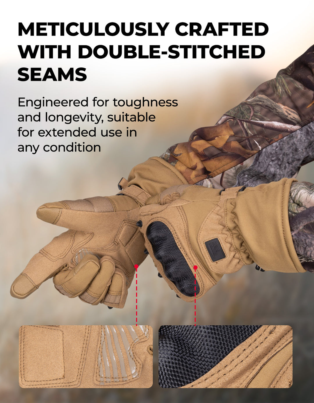 Men’s Tactical Gloves Winter Warm Touchscreen Motorcycle Riding Gloves - Kemimoto