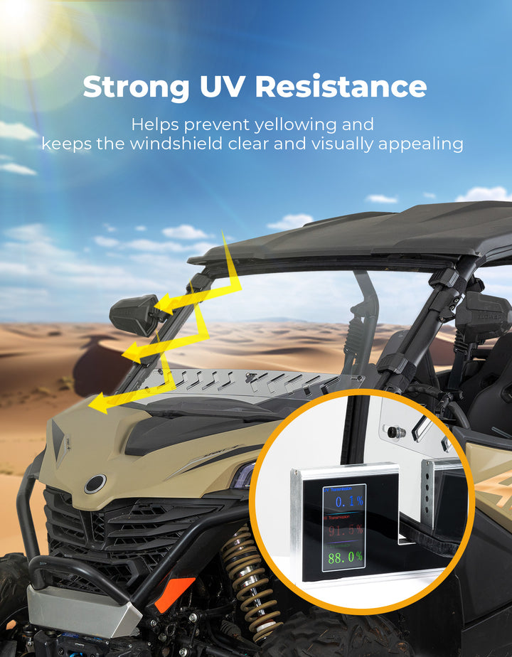 Adjustable Vented Front Windshield for 2023+ CFMOTO ZForce 950 Sport | 800 Trail - Kemimoto