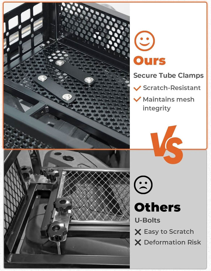 ATV Front Cargo Basket with Steel Mesh Surface for Kawasaki, Universal for Golf Cart Tractor