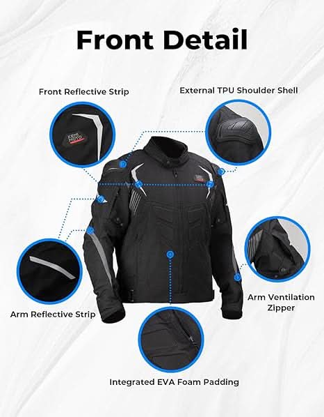 Motorcycle Jacket Men CE 2 Armored Full Protection Motorbike Riding Jacket - Kemimoto