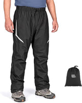Pantalones de lluvia impermeables y ligeros para exteriores KEMIMOTO con bolsa de transporte para ciclismo, senderismo, camping y golf