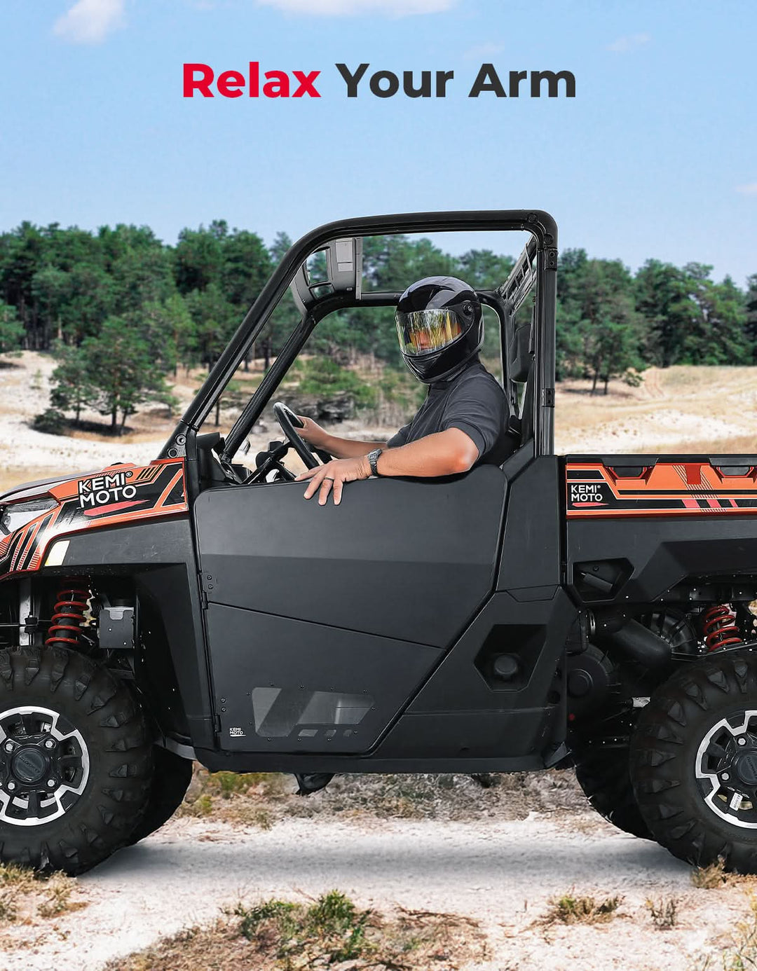 UTV Aluminum Half Door for Ranger XP 1000 2018-2025 - Kemimoto