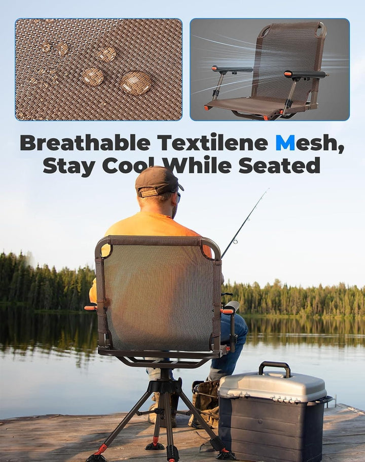 Hunting Chair 360 Degree Silent Swivel Folding Chair - Kemimoto