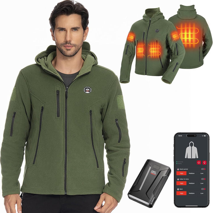 KemimotoElectric Hooded Sweatshirt with 12V 20000mAh Battery Pack