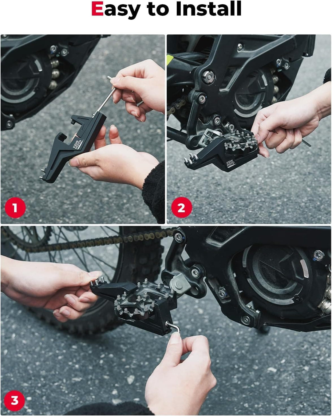 Universal Driver Footpegs Extension Bracket - Kemimoto