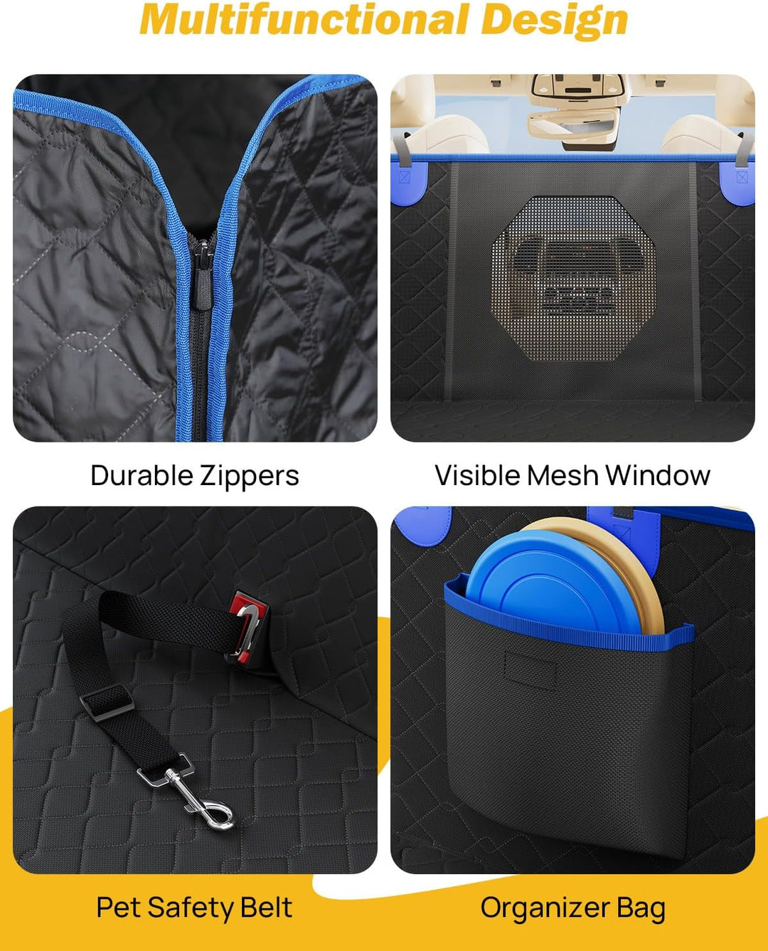 JOYTUTUS Back Seat Extender for Dogs with Dog Bed Mat - Kemimoto