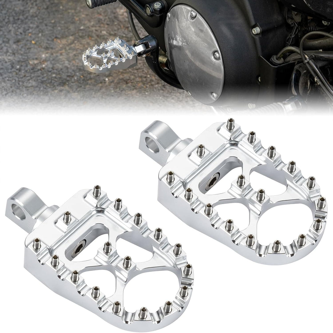 Motorcycle silver Foot pegs for Dyna Sportster Iron 883 - Kemimoto