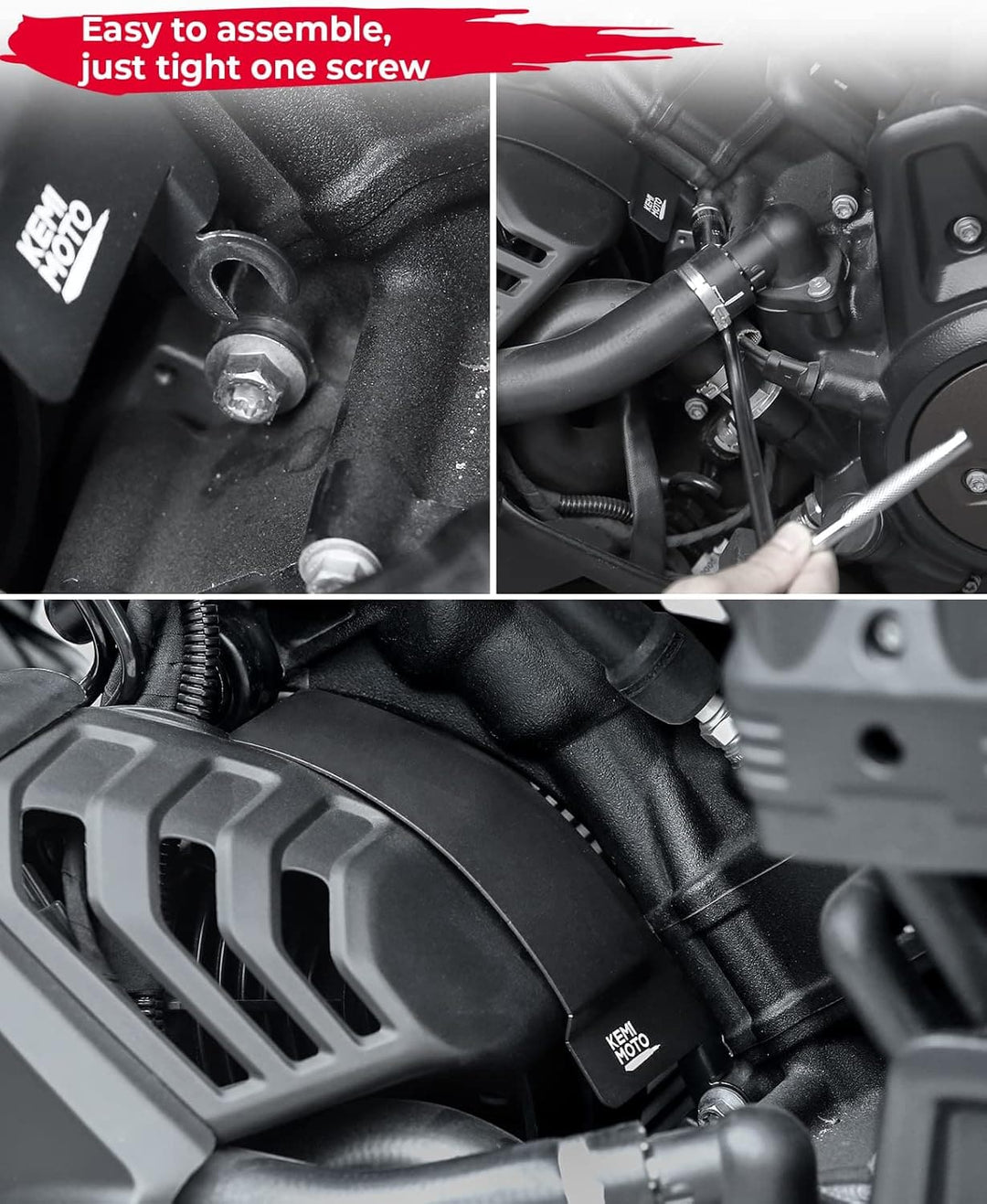 Left Engine Side Cover for Sportster S 1250 RH1250S 2021-2023 - Kemimoto