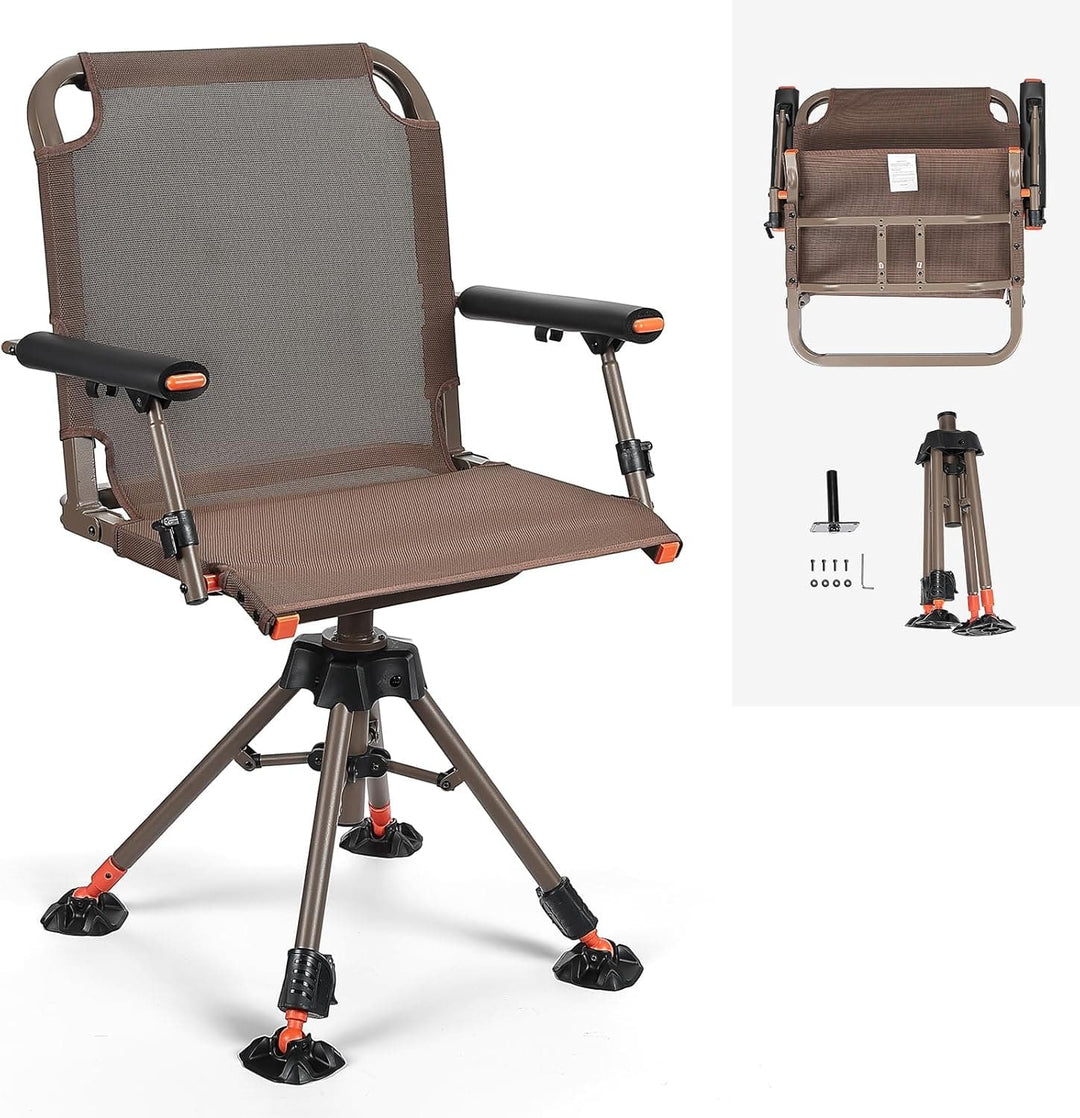 Hunting Chair 360 Degree Silent Swivel Folding Chair - Kemimoto