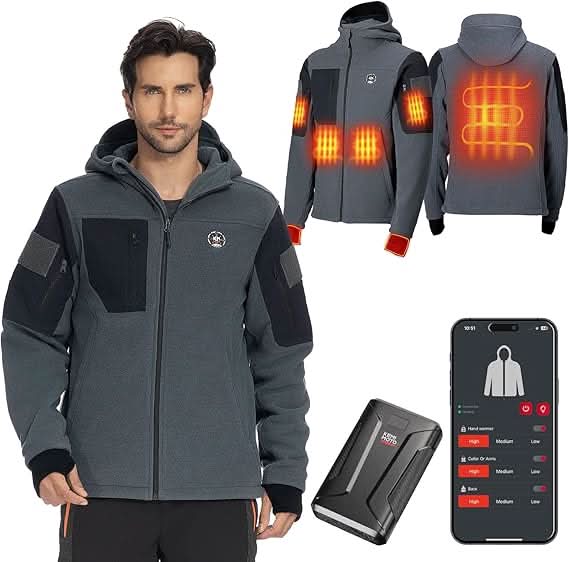 Heated Jacket with 12V 20000mAh Battery Pack - Kemimoto