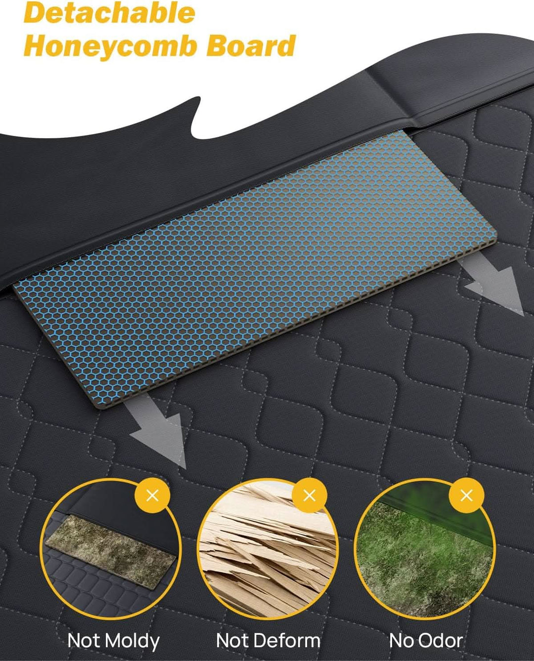 JOYTUTUS Back Seat Extender for Dogs with Hard Bottom - Kemimoto