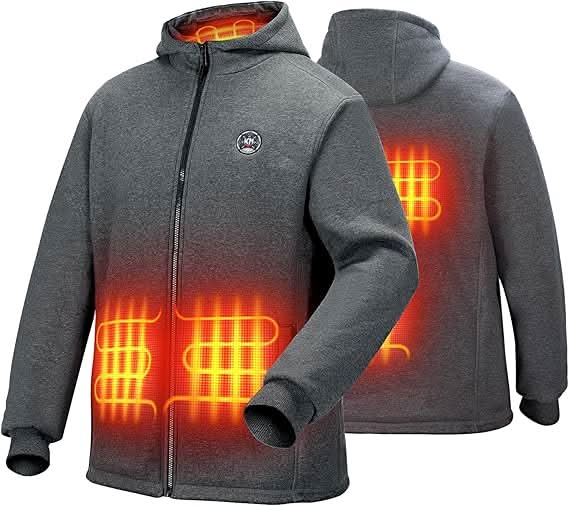 Heated Hoodie with 12V Battery Pack & 12V Rechargeable Battery - Kemimoto