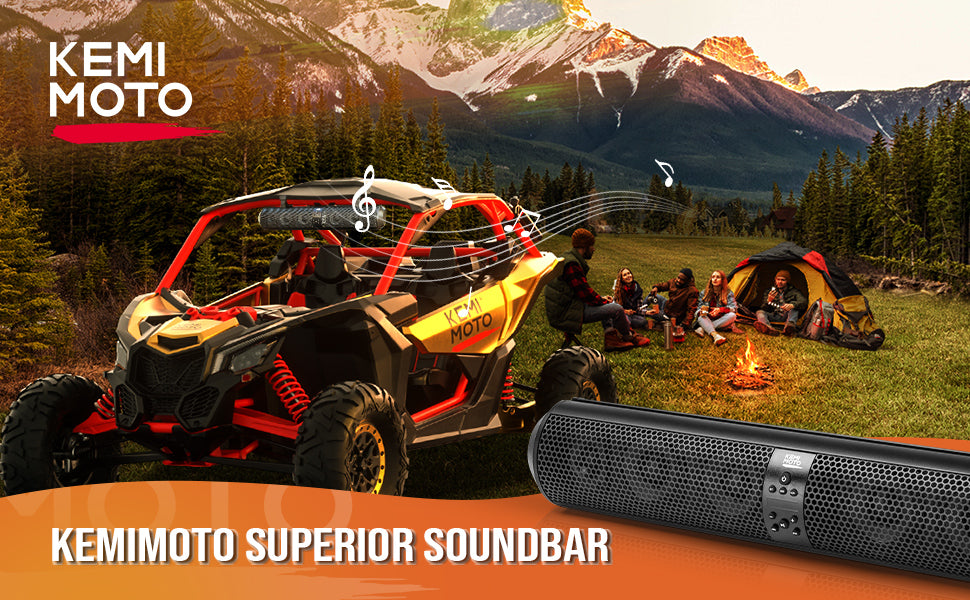 6 Speaker UTV Bluetooth Sound Bar, Adapt to 1.56"-2.25" Roll Bar