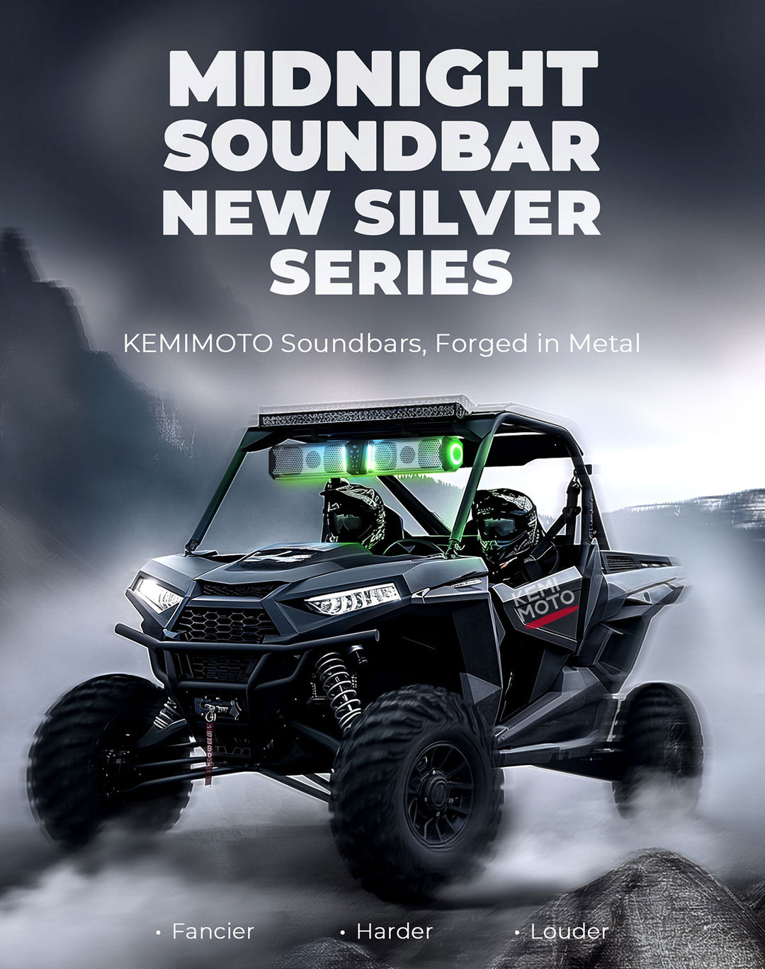 KEMIMOTO Midnight S80 32" Aluminum 6-Speaker RGB Soundbar Silver - Kemimoto
