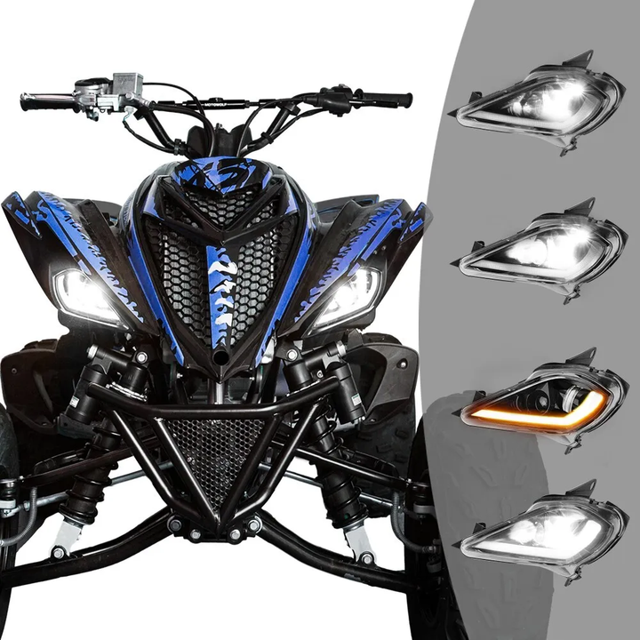 LED Headlights Set for 2006-2024 YAMAHA YFZ 450 RAPTOR 350 700 700R - Kemimoto