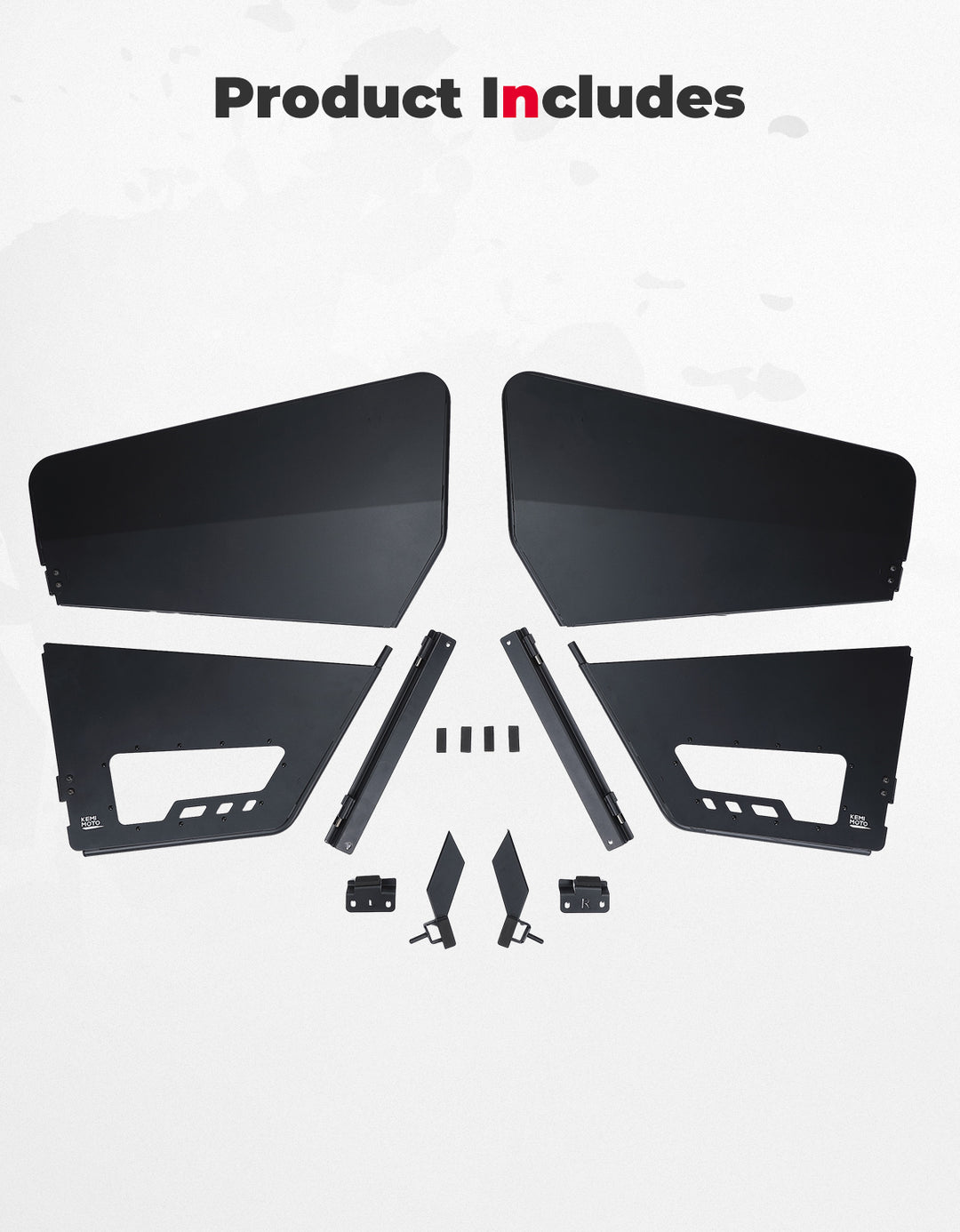 UTV Aluminum Half Door for Polaris Ranger XP 1000 2018-2025 - Kemimoto
