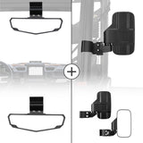 Espejos laterales separables ajustables y espejo retrovisor compatible con Polaris Ranger/ Defender