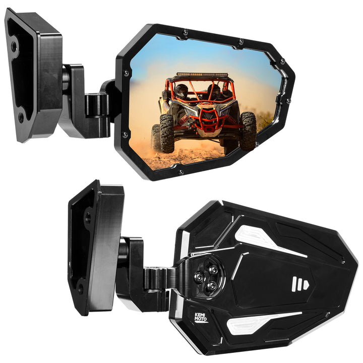 UTV Aluminum Side Mirrors for Can Am Maverick R 2024+ ( 1 Pair ) - Kemimoto