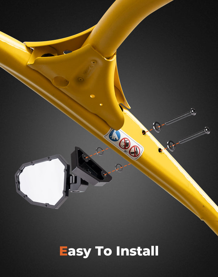 UTV Aluminum Side Mirrors for Can Am Maverick R 2024+ ( 1 Pair ) - Kemimoto