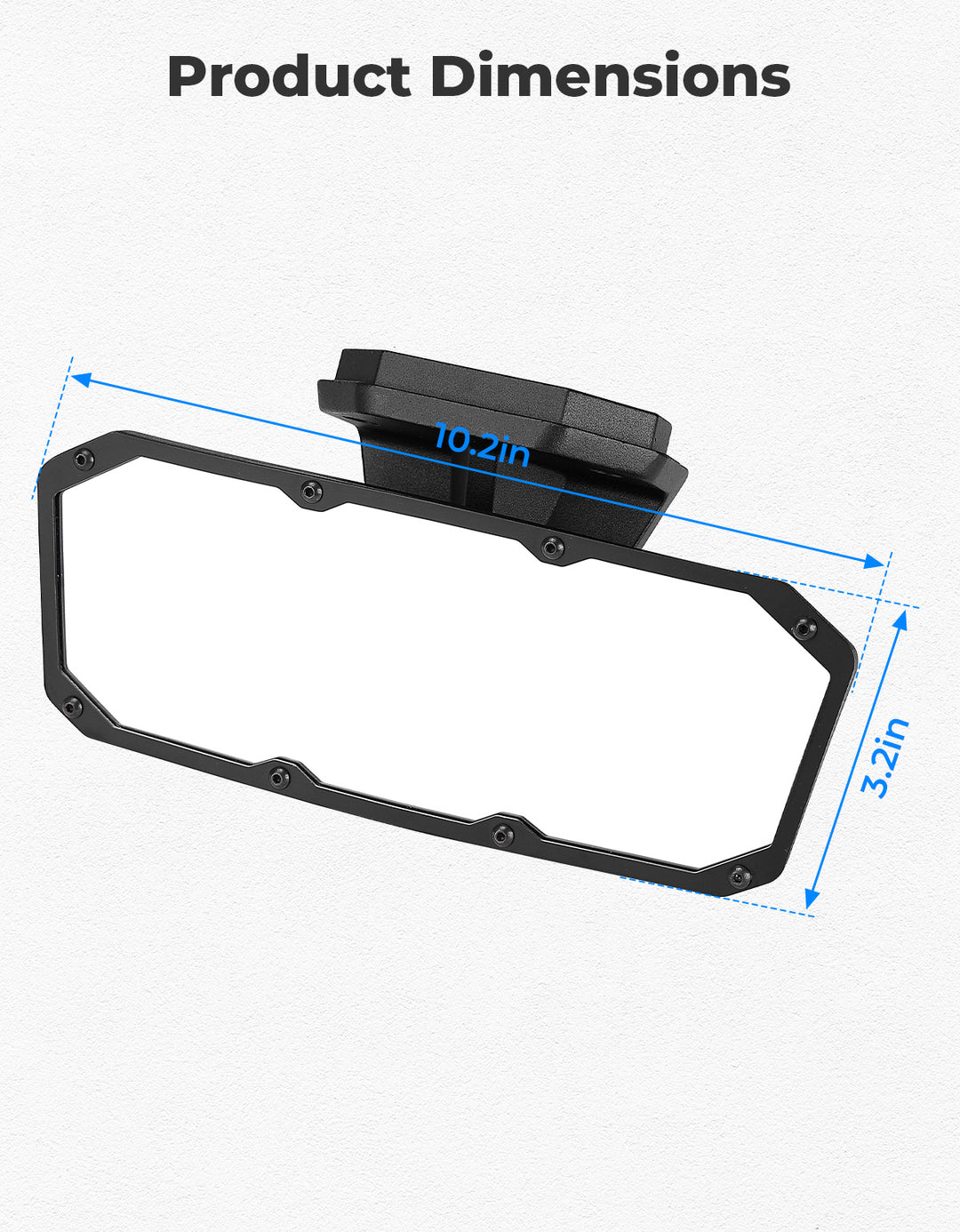 10.2'' Width Center Mirror for Polaris XPEDITION XP/XP 5/ ADV/ADV 5 - Kemimoto