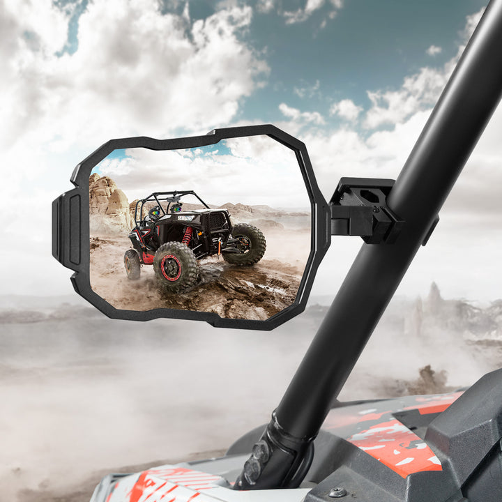 UTV Side Mirrors Fits 1.5-2 inch Roll Cage for Polaris RZR Can Am Mule Zforce Pioneer - Kemimoto