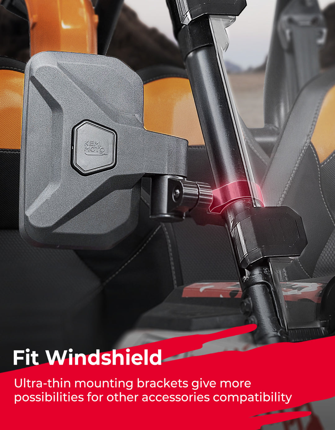 UTV Side Mirrors for Polaris RZR|Can-Am|CFMOTO Zforce - Kemimoto