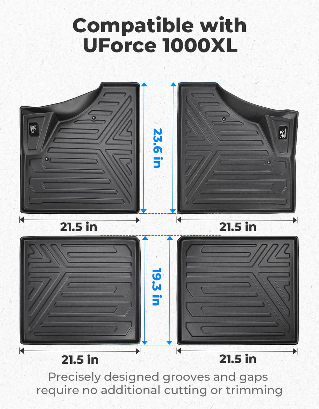 4 PCS Anti-Slip Floor Mats for CFMOTO UFORCE 1000XL - Kemimoto