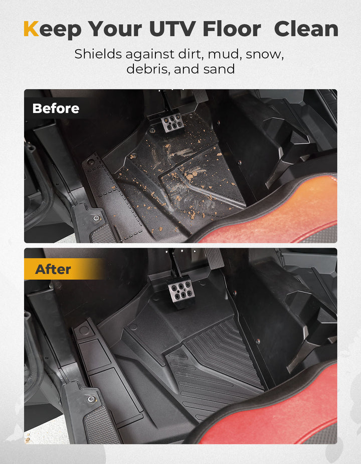 Front TPE Floor Mats for Polaris RZR XP 1000/4 1000 2024-2025 - Kemimoto