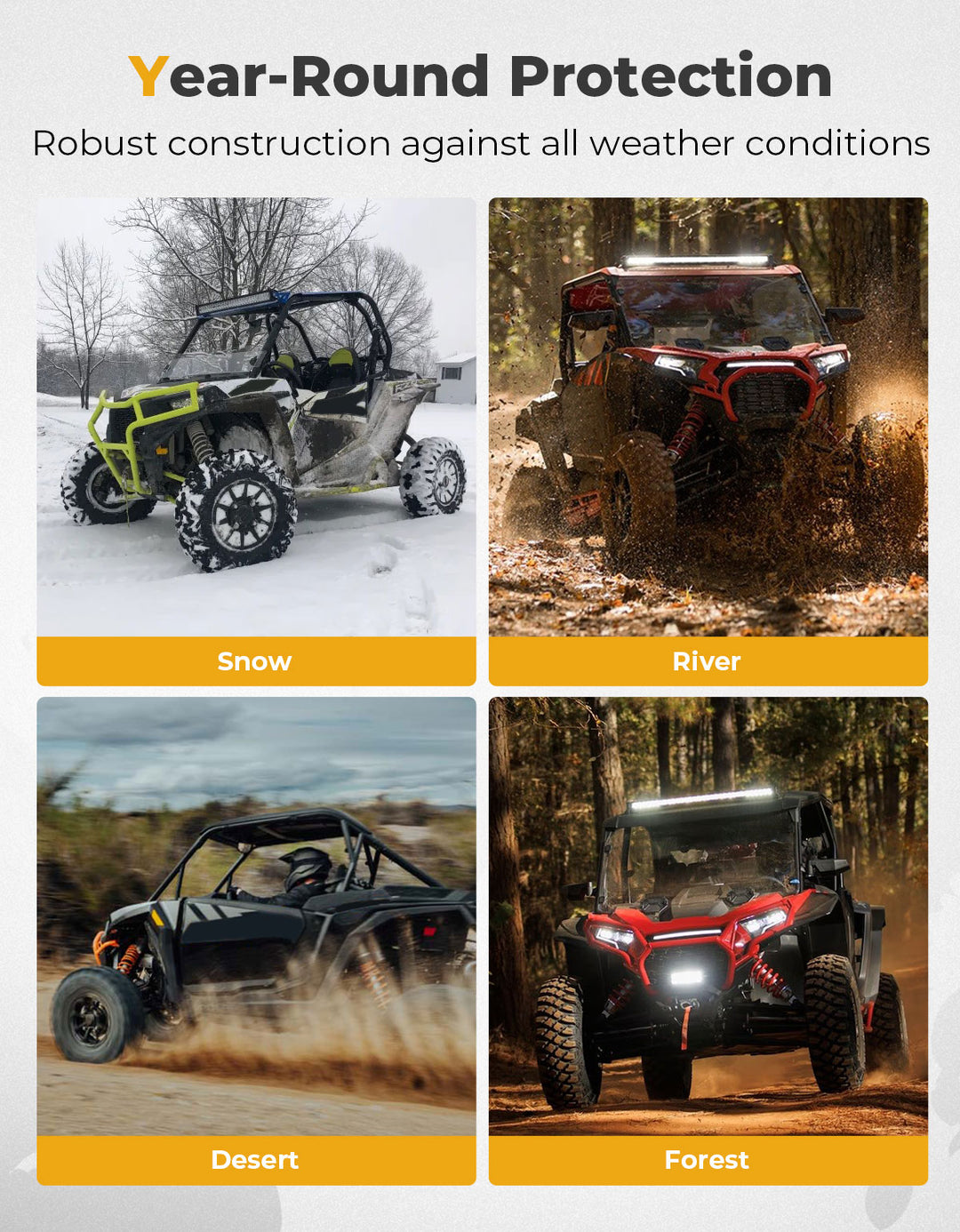 Front TPE Floor Mats for Polaris RZR XP 1000/4 1000 2024-2025 - Kemimoto