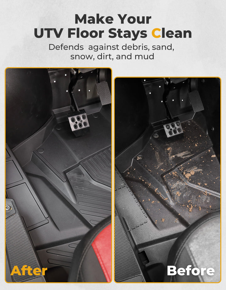 TPE Non-Slip Floor Mats 4PCS for 2024/2025 Polaris RZR XP 4 1000 - Kemimoto