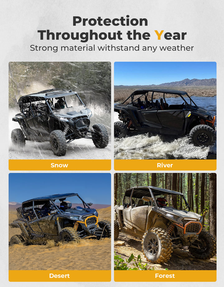 TPE Non-Slip Floor Mats 4PCS for 2024/2025 Polaris RZR XP 4 1000 - Kemimoto