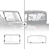 Rear & Front Vented Full Windshield for Can Am Defender