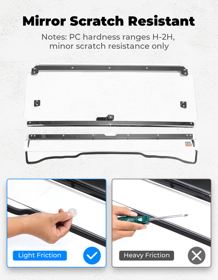 2-IN-1 Flip Windshield for Pioneer 1000 1000-5 1000-6 2016-2024 - Kemimoto