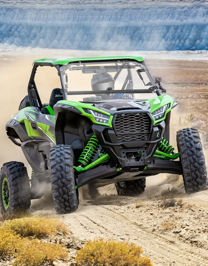 Scratch Resistant Flip Windshield for Kawasaki Teryx KRX 1000 | KRX4 1000 - Kemimoto