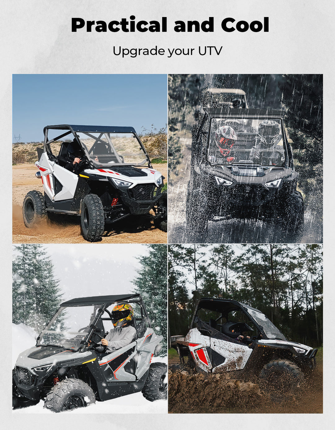 Fild up Windshield for Polaris RZR 200 2022-2024 - Kemimoto