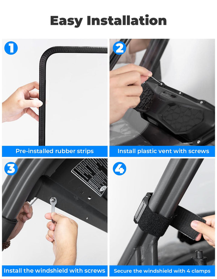 Vented Front Windshield for CFMOTO UFORCE 1000|1000 XL 2022-2025 - Kemimoto