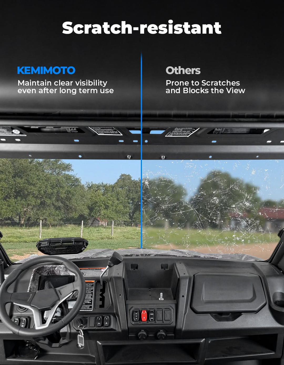 Vented Front Windshield for CFMOTO UFORCE 1000|1000 XL 2022-2025 - Kemimoto