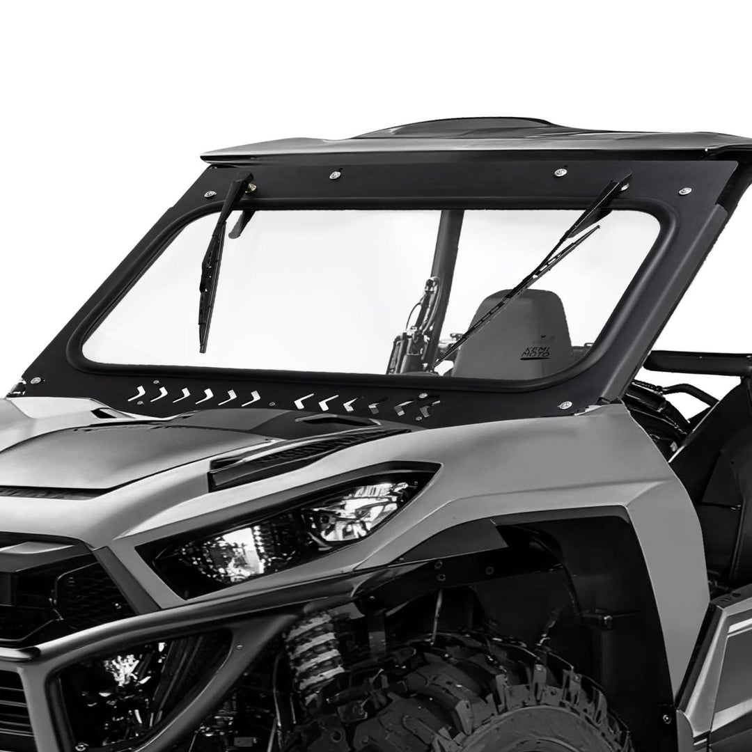 Vented Glass Windshield w/ Wipers for Kawasaki Teryx - Kemimoto