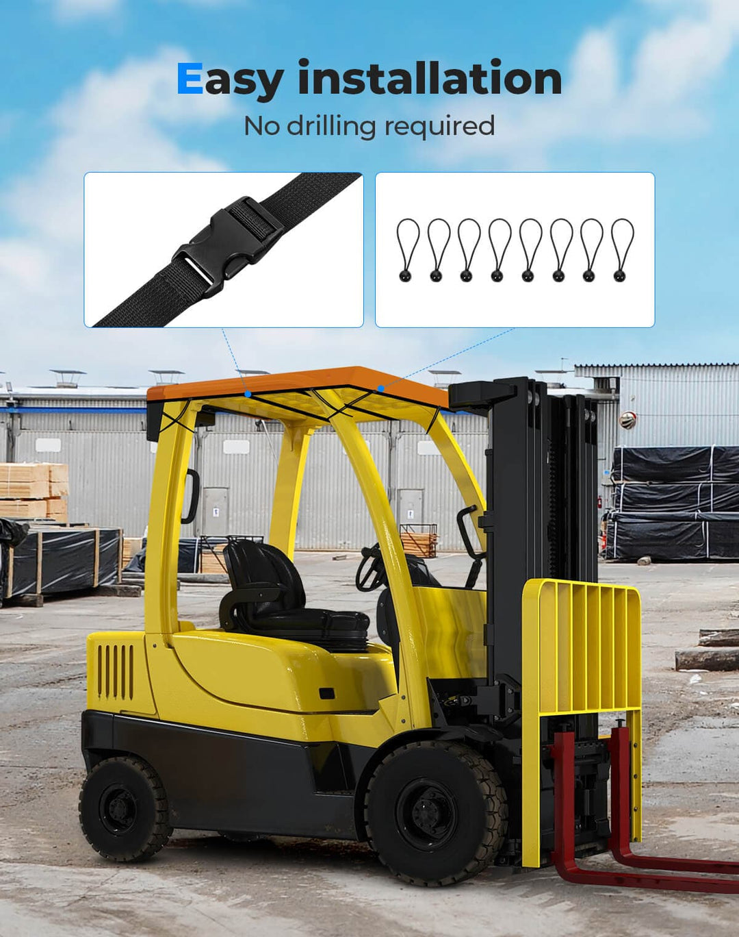 Forklift Anti-UV Shade Cover Waterproof 51in x 43in - Kemimoto