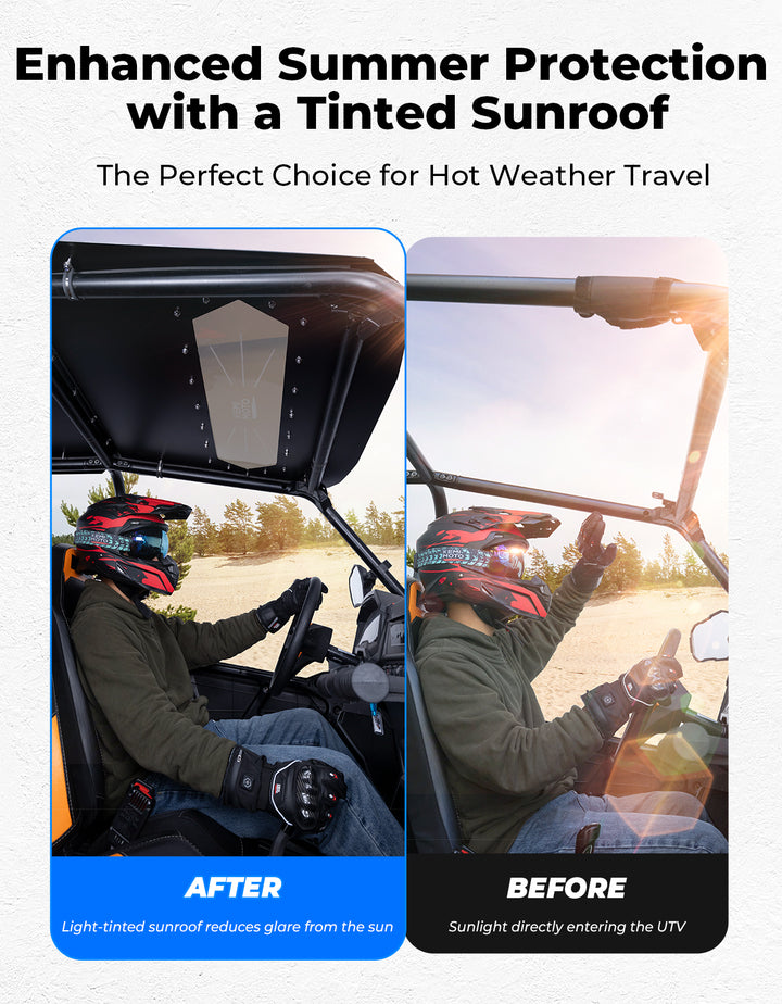 Aluminum Roof with Tinted Sunroof for RZR XP 4 1000 (2014-2023) - Kemimoto