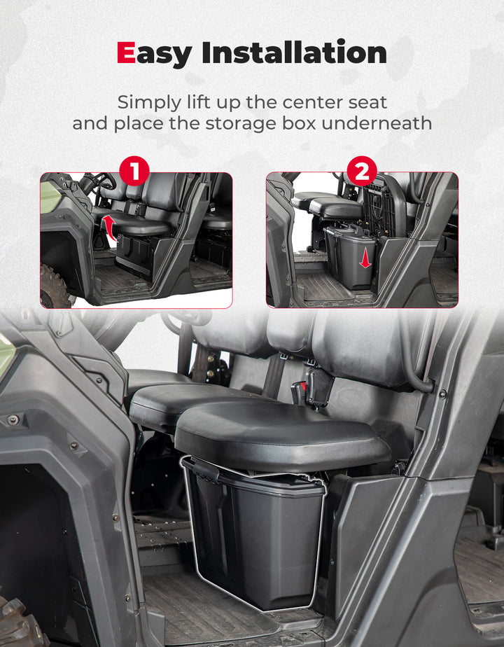Removable Storage Bin / Box 14.7L for Can-Am Defender HD5|7|8|9|10 - Kemimoto