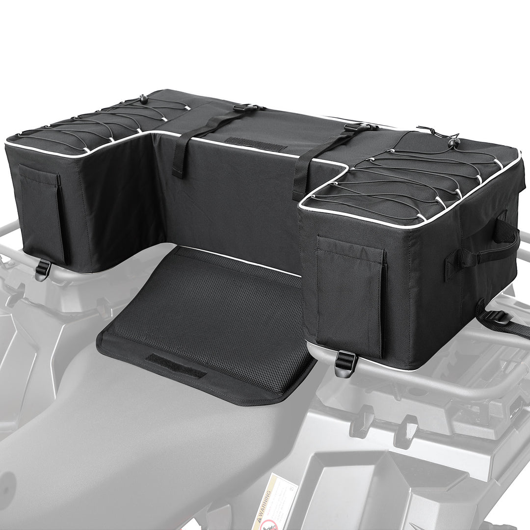 55L ATV Rear Storage Bags w/ Seat Cushion for Sportsman Scrambler TRX FourTrax - Kemimoto
