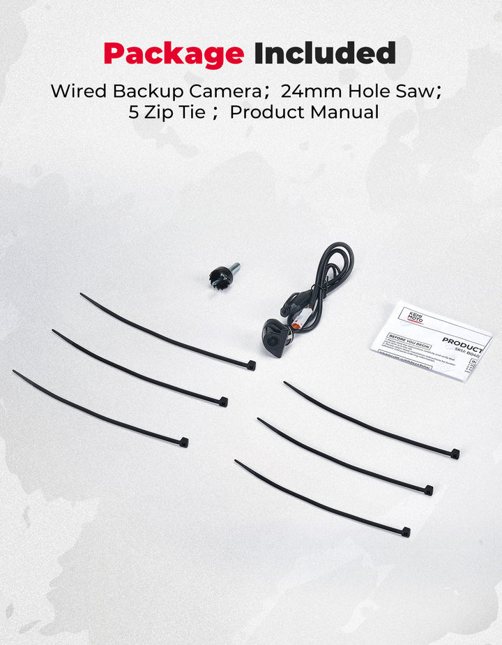 Plug and Play Wired Rear Camera for Kawasaki Teryx KRX 1000 - Kemimoto