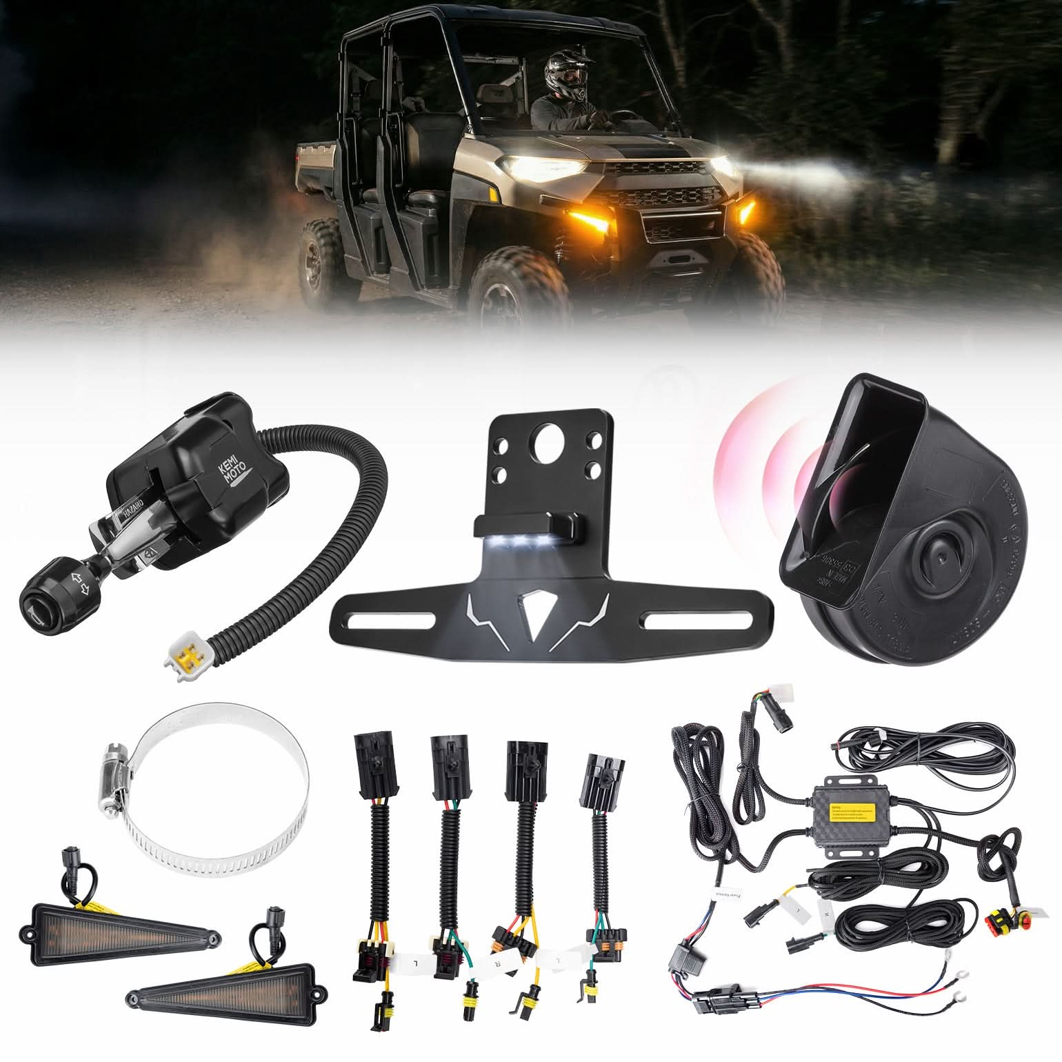 UTV/ATV Universal Turn Signal Kit with Dash Indicator & Sync