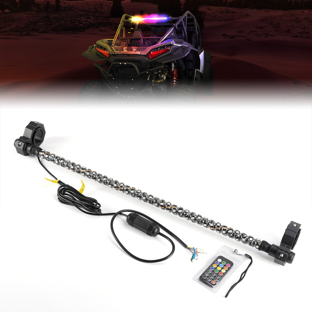 30" LED Chase Light Bar fit 1.5” Roll Cage for Polaris RZR, Can-Am Maverick X3 - Kemimoto