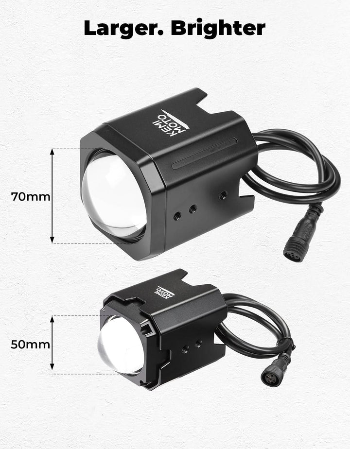 70mm Whipless LED Whip Lights w/ 1.5''-2'' Roll Bar Mounts for Can-Am Polaris CFMOTO - Kemimoto