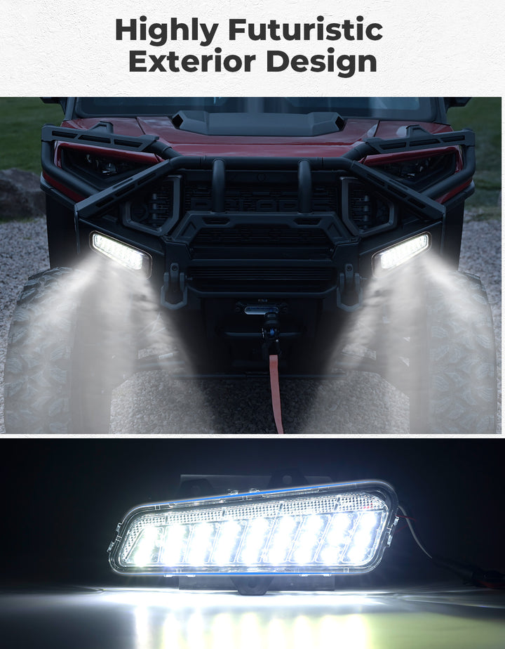 Front Brushguard Auxiliary Lights for Polaris Ranger XD 1500 / CREW 2024 2025 - Kemimoto